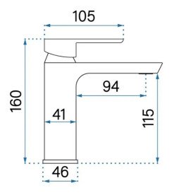 Змішувач для раковини Rea Argus одноважільний чорний REA-B6210
