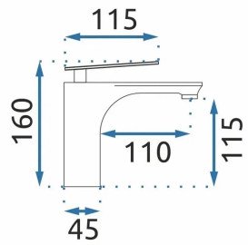 Змішувач для раковини Rea Berg одноважільний золотий REA-B2041