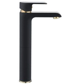 Змішувач для раковини Rea Bloom одноважільний чорний/золото REA-B9936