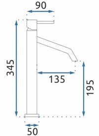 Змішувач для раковини Rea Level одноважільний чорний REA-B2047