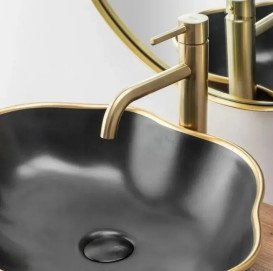 Смеситель для раковины Rea Lungo однорычажный золотой матовый REA-B4526