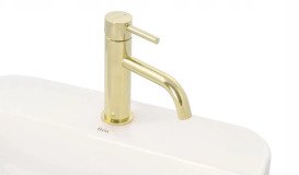 Змішувач для раковини Rea Lungo одноважільний золотий REA-B4520