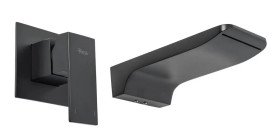 Смеситель для раковины Rea Mason настенный однорычажный черный REA-B0690