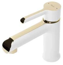 Змішувач для раковини Rea Melia одноважільний білий/золото REA-B2708