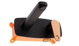 Змішувач для раковини Rea Mild настінний одноважільний чорний/рожеве золото REA-B9142