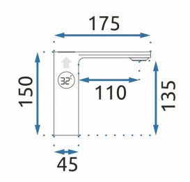 Змішувач для раковини Rea Mils одноважільний з LCD дисплеєм хром REA-B2000