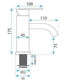 Змішувач для раковини Rea Ontario одноважільний графіт REA-B5507
