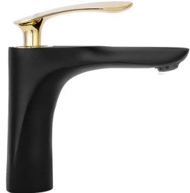 Змішувач для раковини Rea Orbit одноважільний чорний/золото REA-B2054