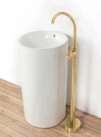 Змішувач для раковини Rea Ortis одноважільний підлоговий золото REA-B4890