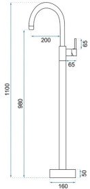 Змішувач для раковини Rea Ortis одноважільний чорний REA-B4891