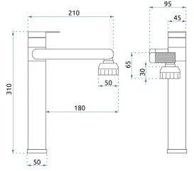 Змішувач для раковини Rea Paco одноважільний чорний REA-B0536