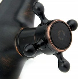 Змішувач для раковини Rea Retro двовентильний чорний REA-B0225