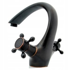 Змішувач для раковини Rea Retro двовентильний чорний REA-B0225