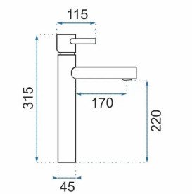Смеситель для раковины Rea Tess однорычажный черный REA-B0229