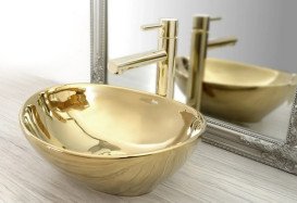 Змішувач для раковини Rea Tess одноважільний золотий REA-B8803