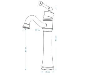 Змішувач для раковини Rea Vintage одноважільний чорний REA-B0227
