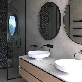 Змішувач для раковини Rea Viva настінний одноважільний чорний REA-B0231