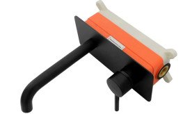 Змішувач для раковини Rea Viva настінний одноважільний чорний REA-B0231