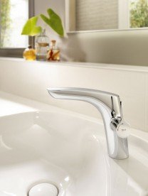 Змішувач для раковини Roca Insignia з бічним важелем і донним клапаном click-clack латунь хром A5A323AC00