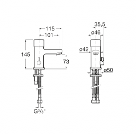 Смеситель для раковины Roca Sprint с боковой ручкой для регулировки температуры A5A3124C00