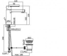 Смеситель для раковины с экономией горячей воды Paffoni Ringo латунь хром RIN 075 CR-ES