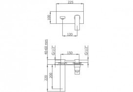 Змішувач для раковини зі стіни GRB Kala 60530600 (CM)