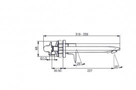 Змішувач для раковини TOTO Classic настінний одноважільний хром DLB305-1VE
