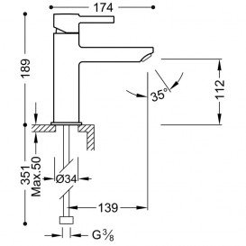 Смеситель для раковины Tres Alplus однорычажный хром 20320301