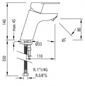 Змішувач для раковини Tres BM-Tres одноважільний екоефективний хром 139104