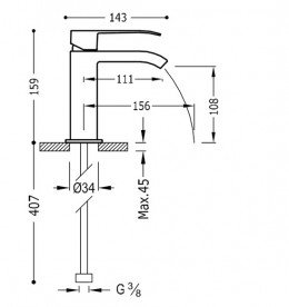 Змішувач для раковини Tres Cuadro colors одноважільний білий/хром 00611001BL