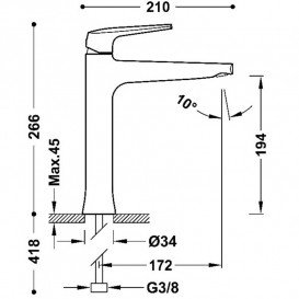 Змішувач для раковини Tres Fuji матовий одноважільний чорний 28120301NM