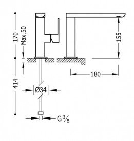 Змішувач для раковини Tres Loft colors одноважільний червоний/хром 20020501RO
