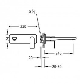 Змішувач для раковини Tres Loft colors настінний чорний матовий 20020002NM