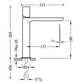 Смеситель для раковины Tres Loft-Tres однорычажный хром 20020304