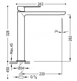 Змішувач для раковини Tres Loft-Tres одноважільний хром 20020305
