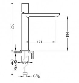 Змішувач для раковини Tres Max-Tres одноважільний хром 06120304