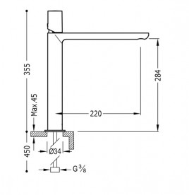 Змішувач для раковини Tres Max-Tres одноважільний хром 06120306