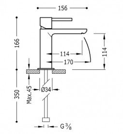 Змішувач для раковини Tres Max-Tres з каскадним виливом хром 06210303