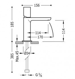 Змішувач для раковини Tres Max-Tres з каскадним виливом хром 06110303D