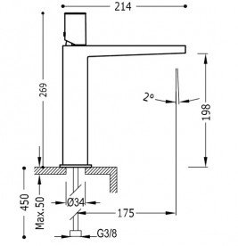 Смеситель для раковины Tres Project colors однорычажный золото 21120302OR