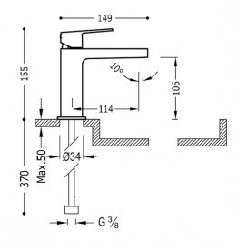 Змішувач для раковини Tres Project colors одноважільний білий матовий 21110301BM