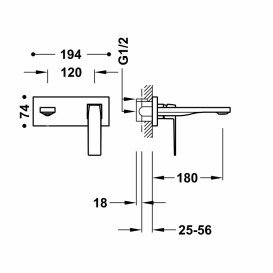 Змішувач для раковини Tres Slim Exclusive настінний одноважільний золото матовий 20230011OM