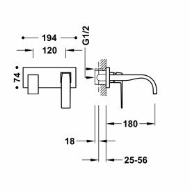 Змішувач для раковини Tres Slim Exclusive настінний одноважільний білий матовий  20230013BM