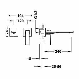 Змішувач для раковини Tres Slim Exclusive настінний одноважільний золото 20230002OR