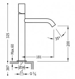 Смеситель для раковины Tres Study colors однорычажный золото 26130701OR