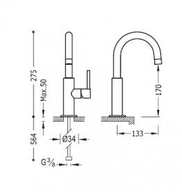 Смеситель для раковины Tres Study colors однорычажный фиолетовый 26290403TVI