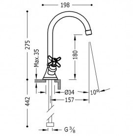 Змішувач для раковини Tres Tres-Clasic color зістарена латунь матова 24210901LM