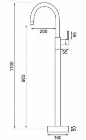 Змішувач для раковини VBI Milano одноважільний підлоговий чорний VBI-050113BL