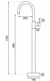 Смеситель для раковины VBI Milano напольный однорычажный черный VBI-050113BL