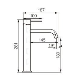 Смеситель для раковины VBI Milano однорычажный черный VBI-050101BL